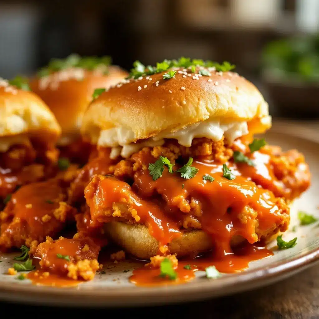 easy slow cooker buffalo chicken sliders - featured image