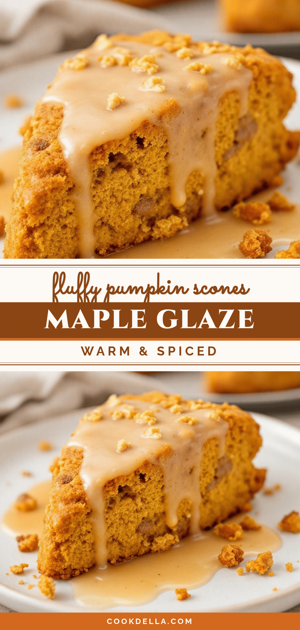 fluffy pumpkin spice scones with maple glaze recipe