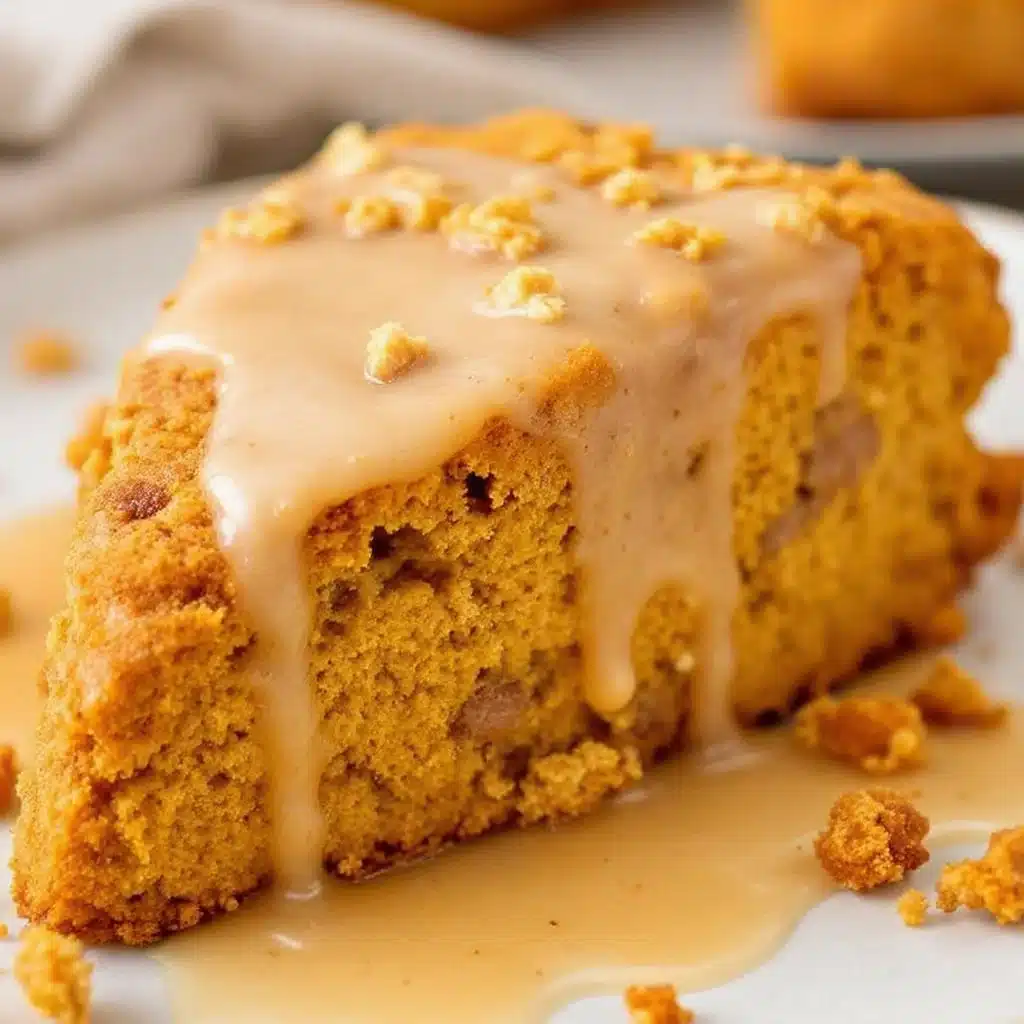 fluffy pumpkin spice scones with maple glaze - featured image