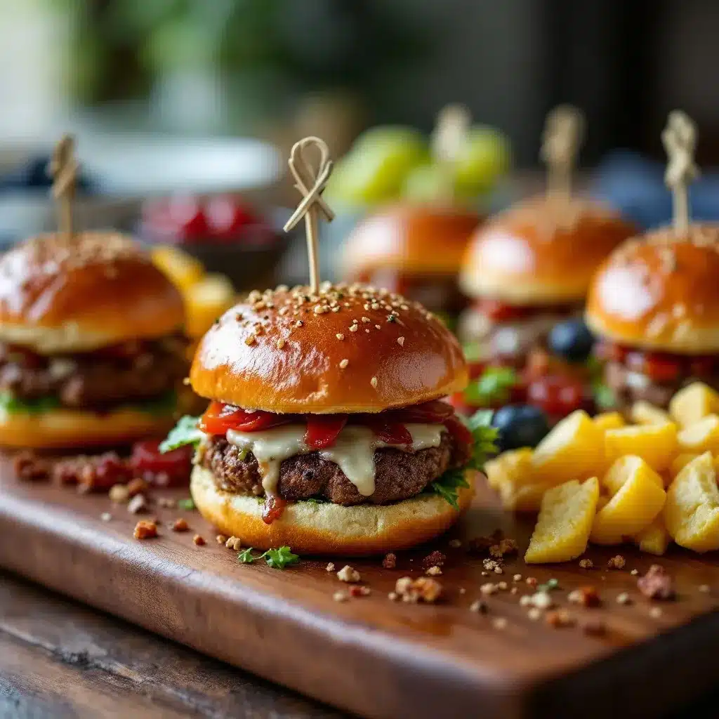 football charcuterie board with mini sliders preparation steps