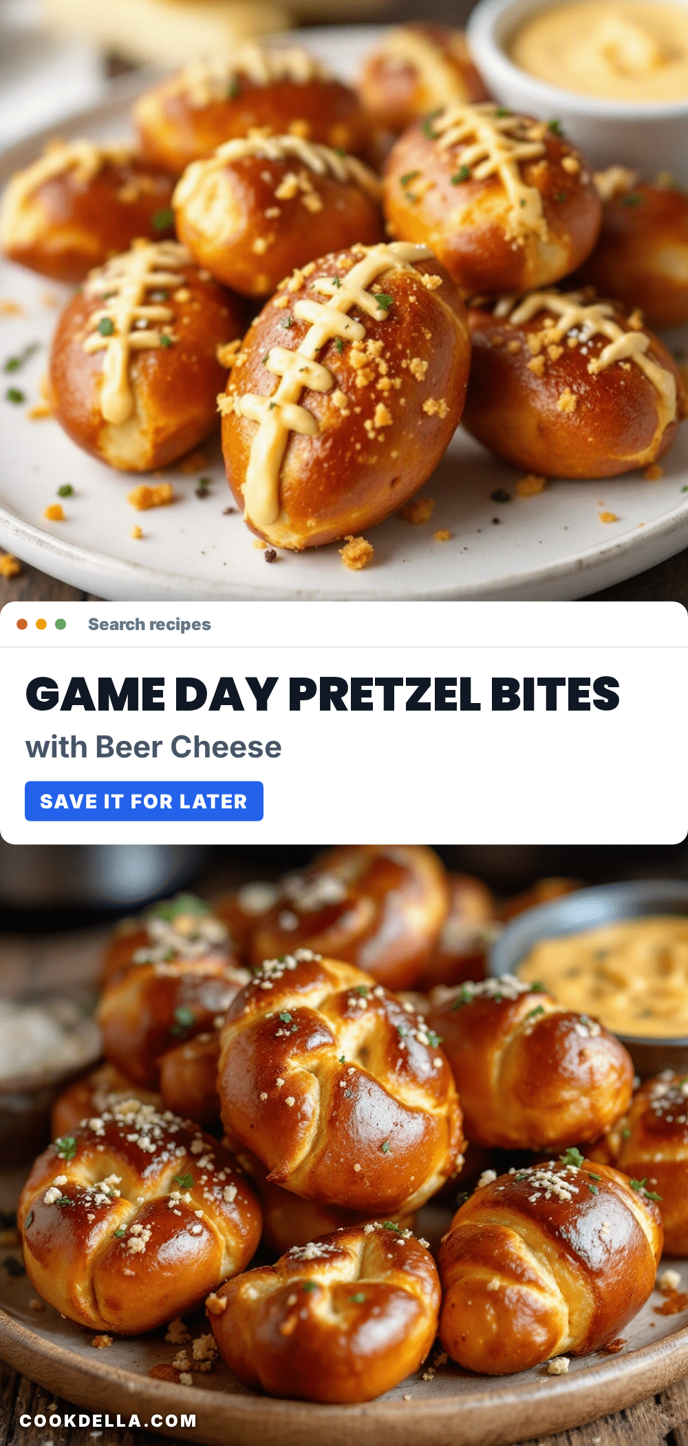 football pretzel bites with beer cheese dip recipe