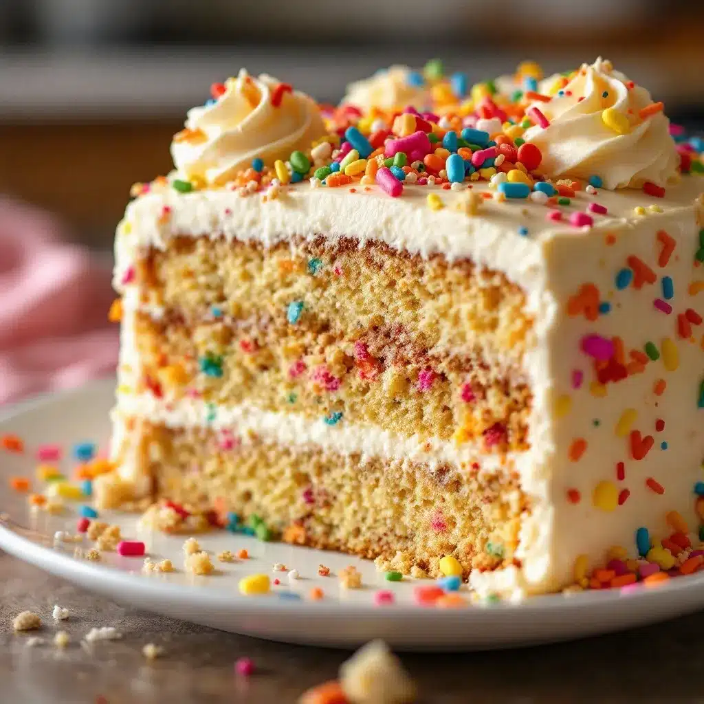 funfetti birthday cake preparation steps