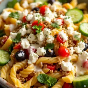 Greek pasta salad - featured image