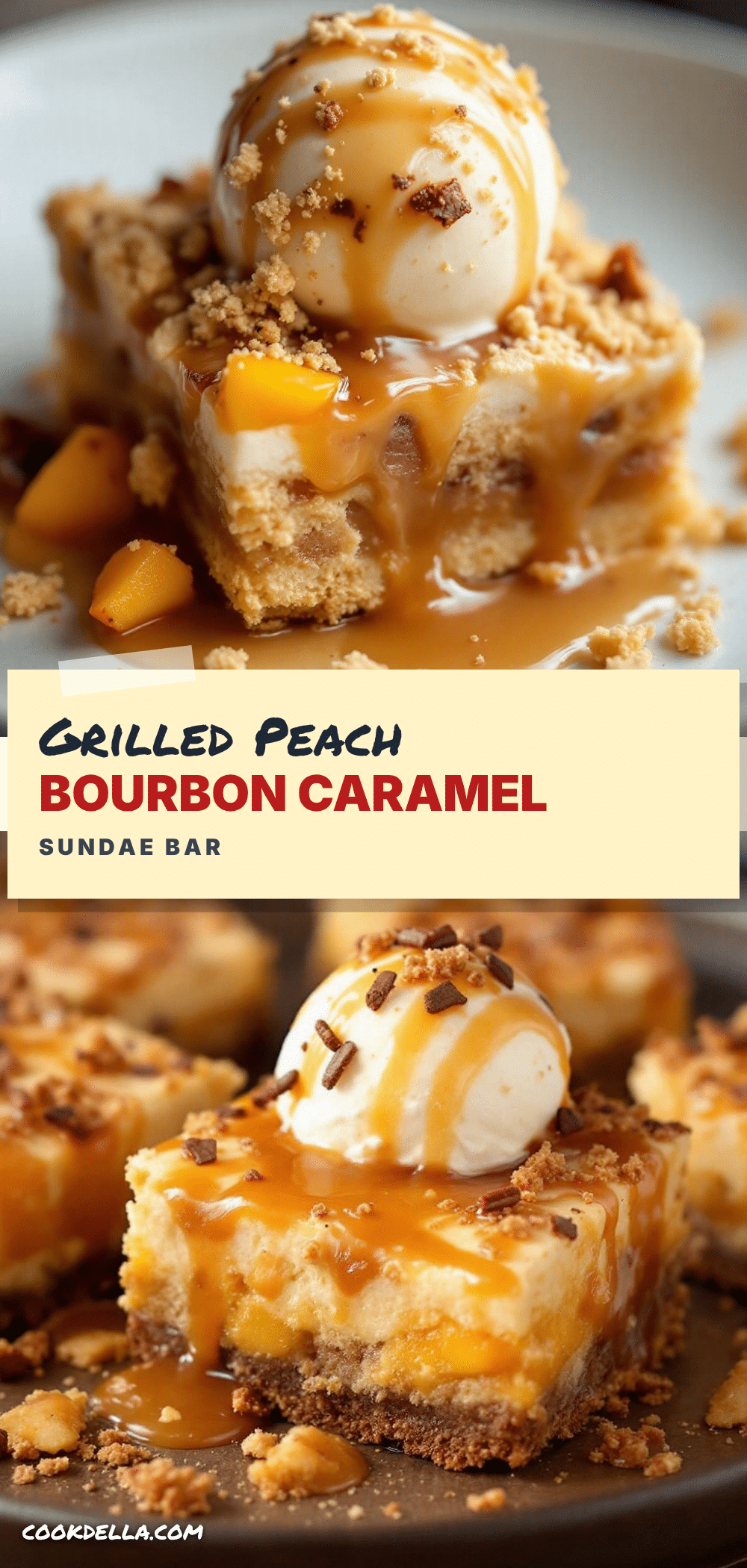grilled peach bourbon caramel sundae bar recipe