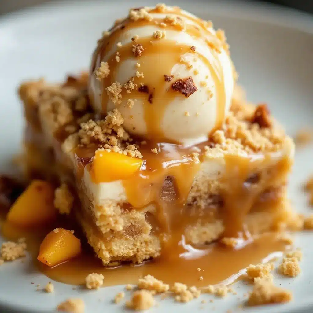 grilled peach bourbon caramel sundae bar - featured image