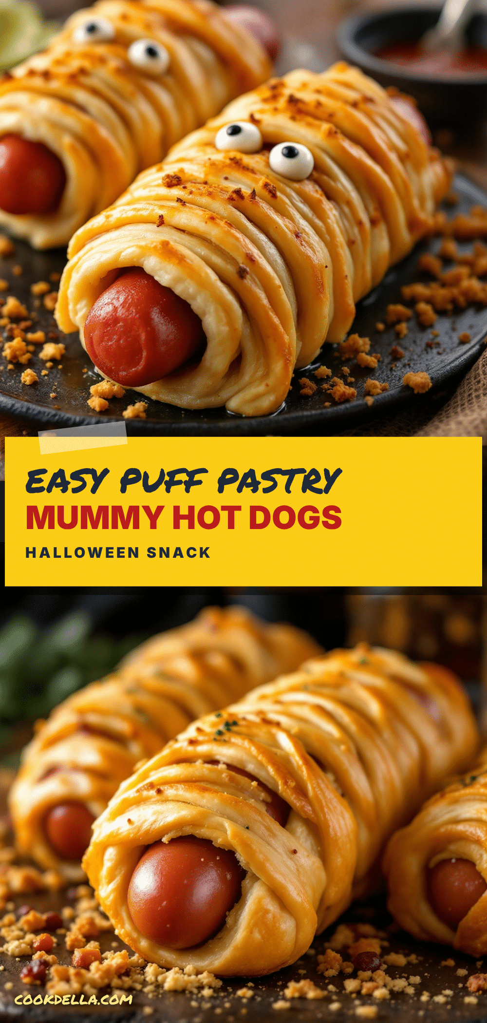 halloween mummy hot dogs with puff pastry recipe
