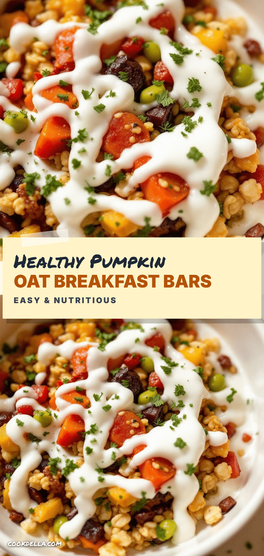 healthy pumpkin oat breakfast bars recipe