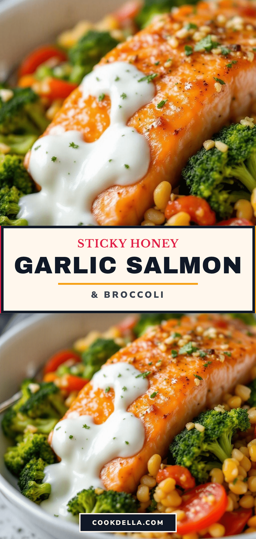 honey garlic baked salmon with broccoli recipe