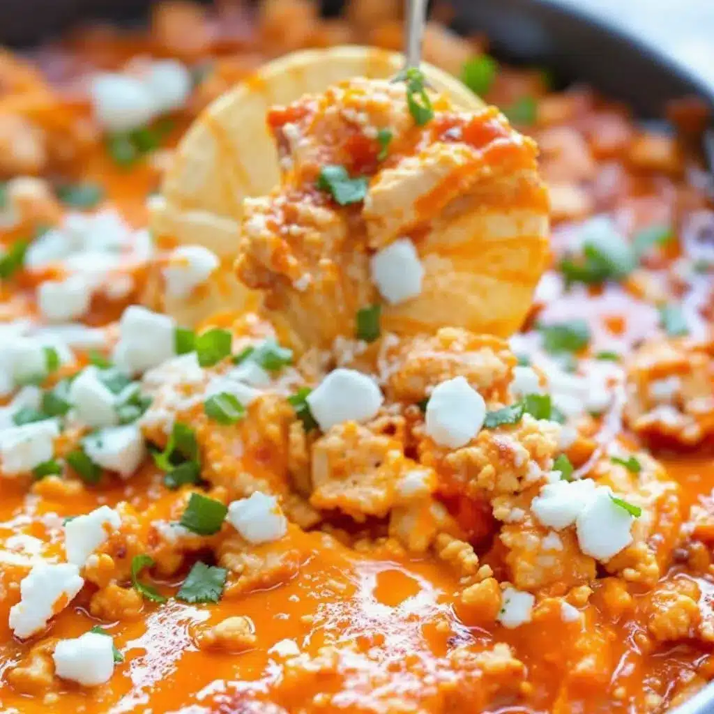 Loaded Buffalo Chicken Dip with Blue Cheese preparation steps
