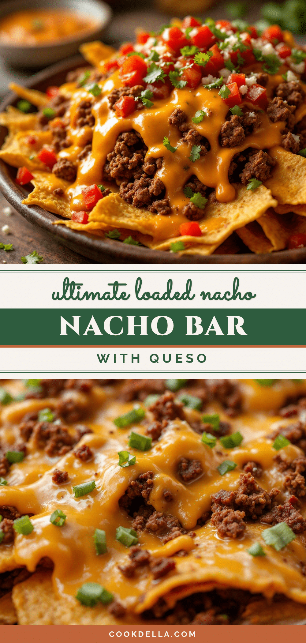 loaded nacho bar with ground beef and queso recipe