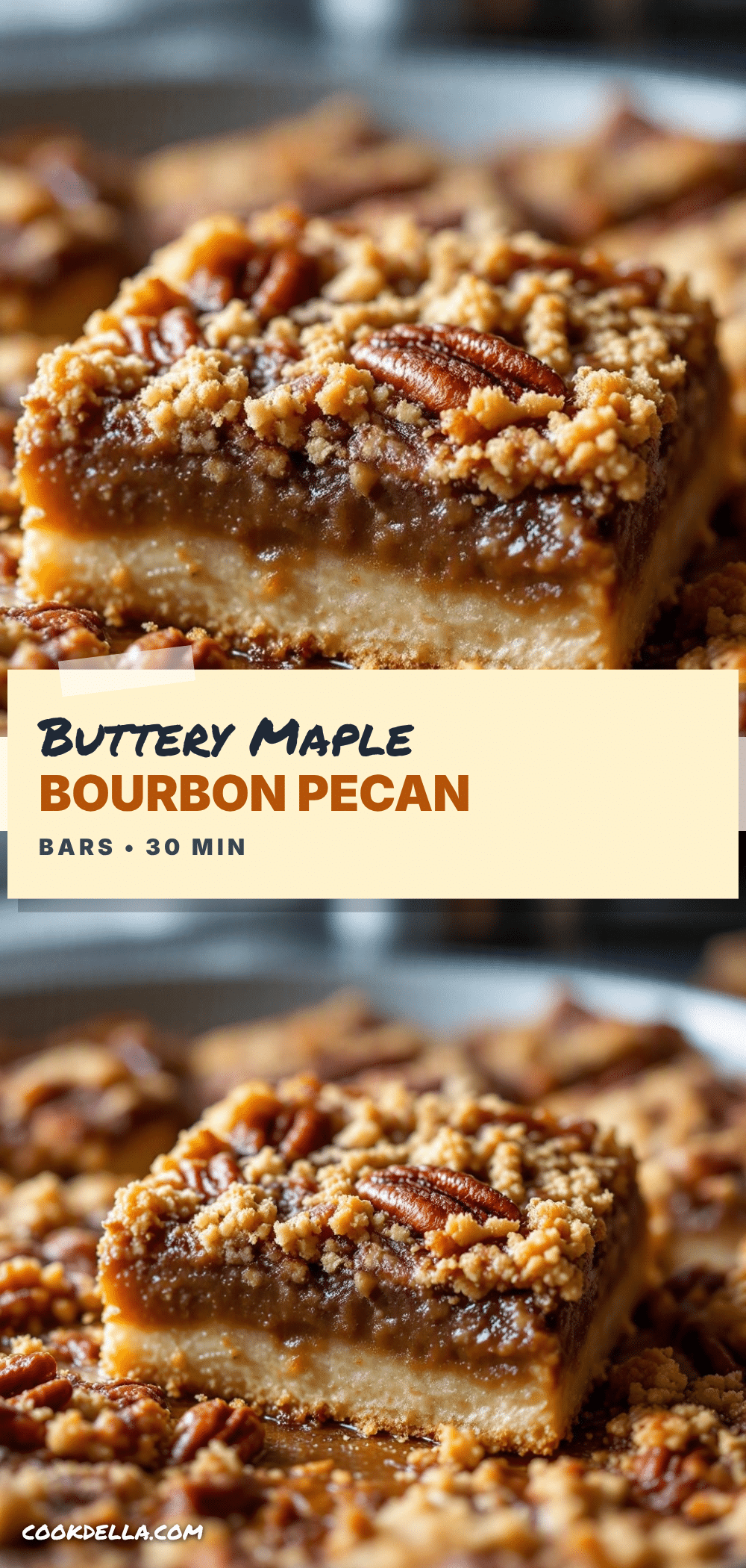 maple bourbon pecan pie bars recipe