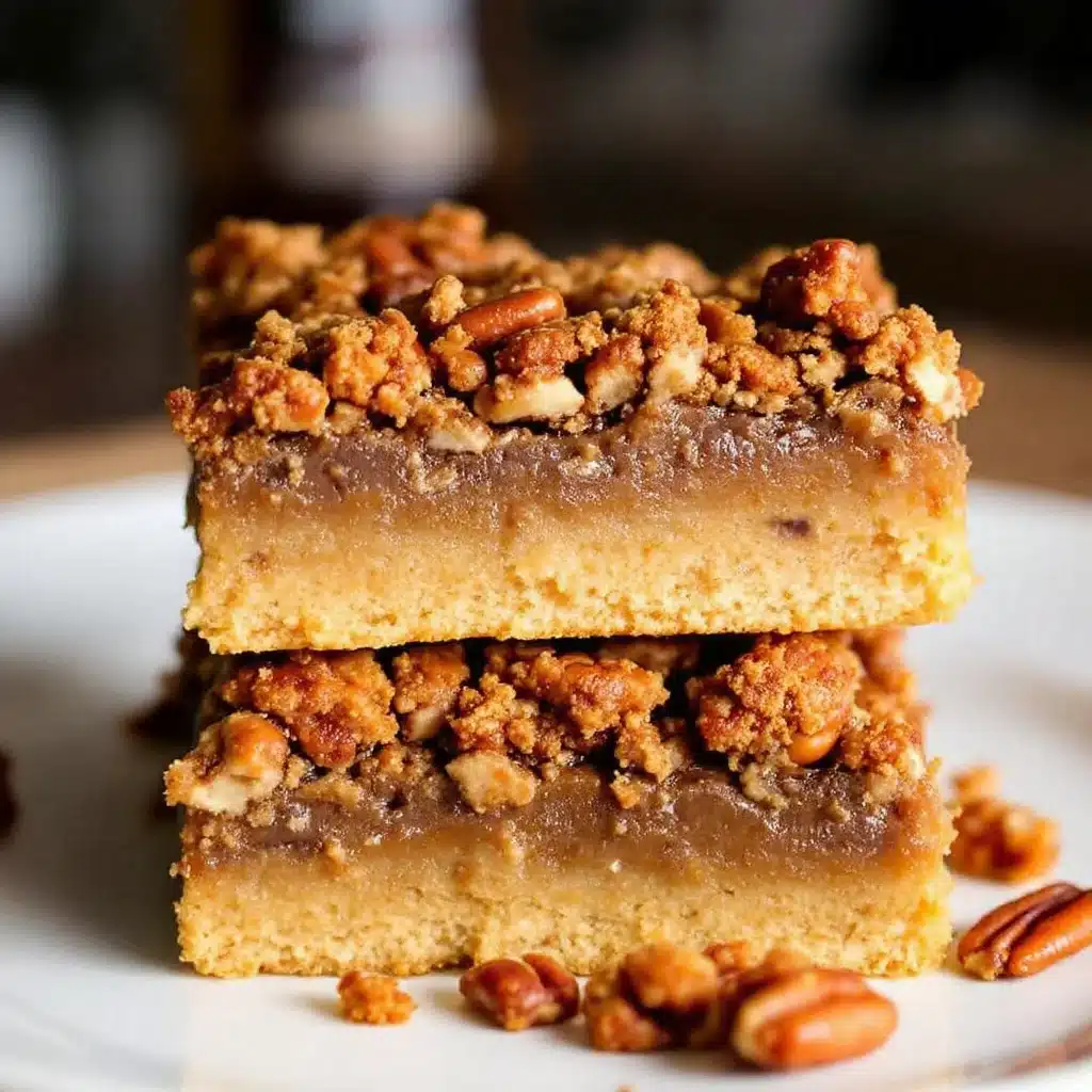 maple bourbon pecan pie bars - featured image