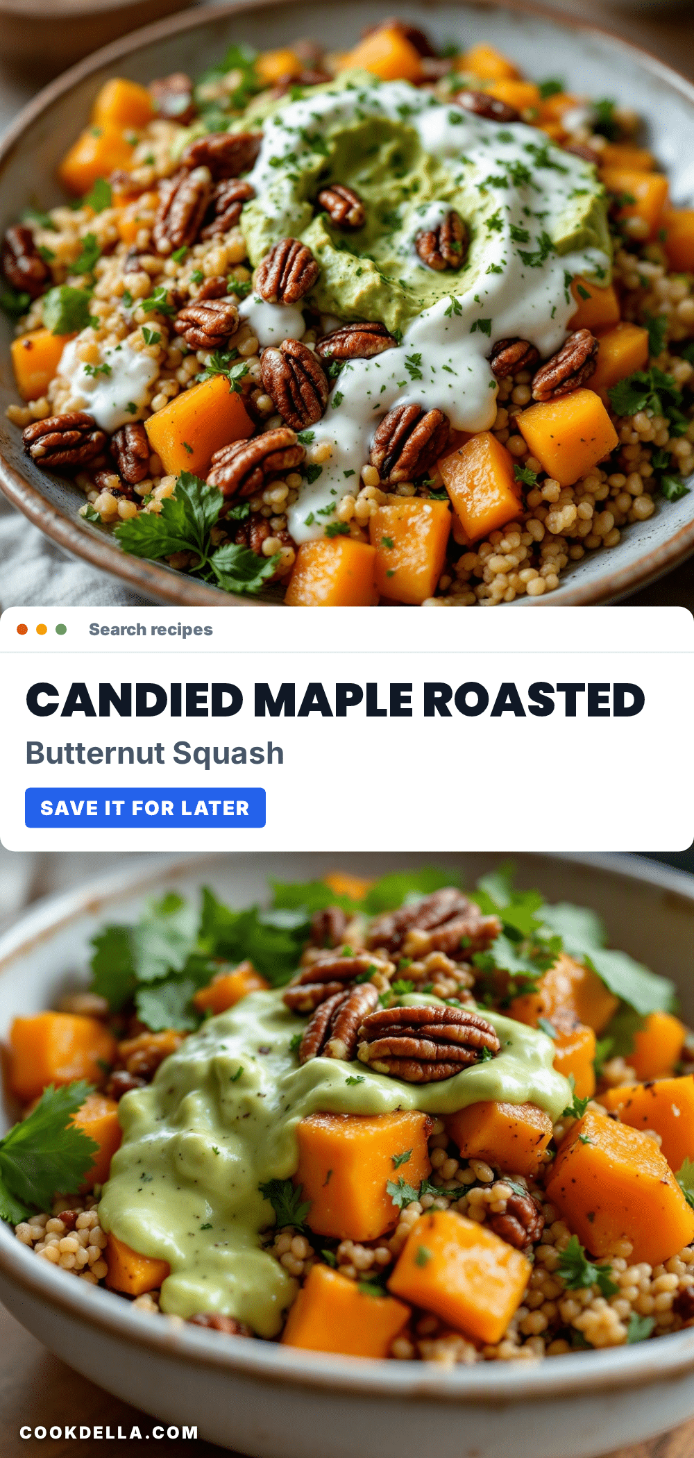 maple roasted butternut squash with candied pecans recipe