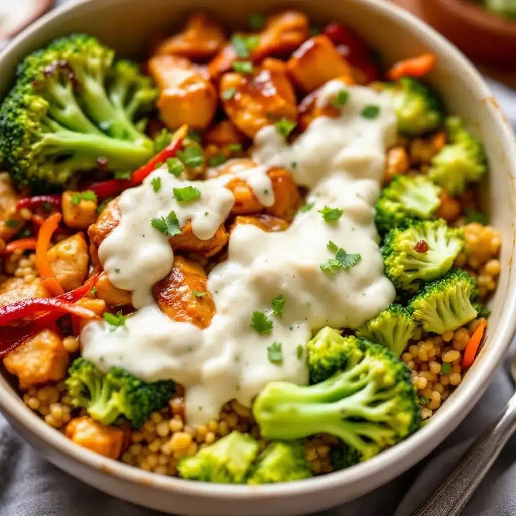 meal prep teriyaki chicken and broccoli bowls preparation steps