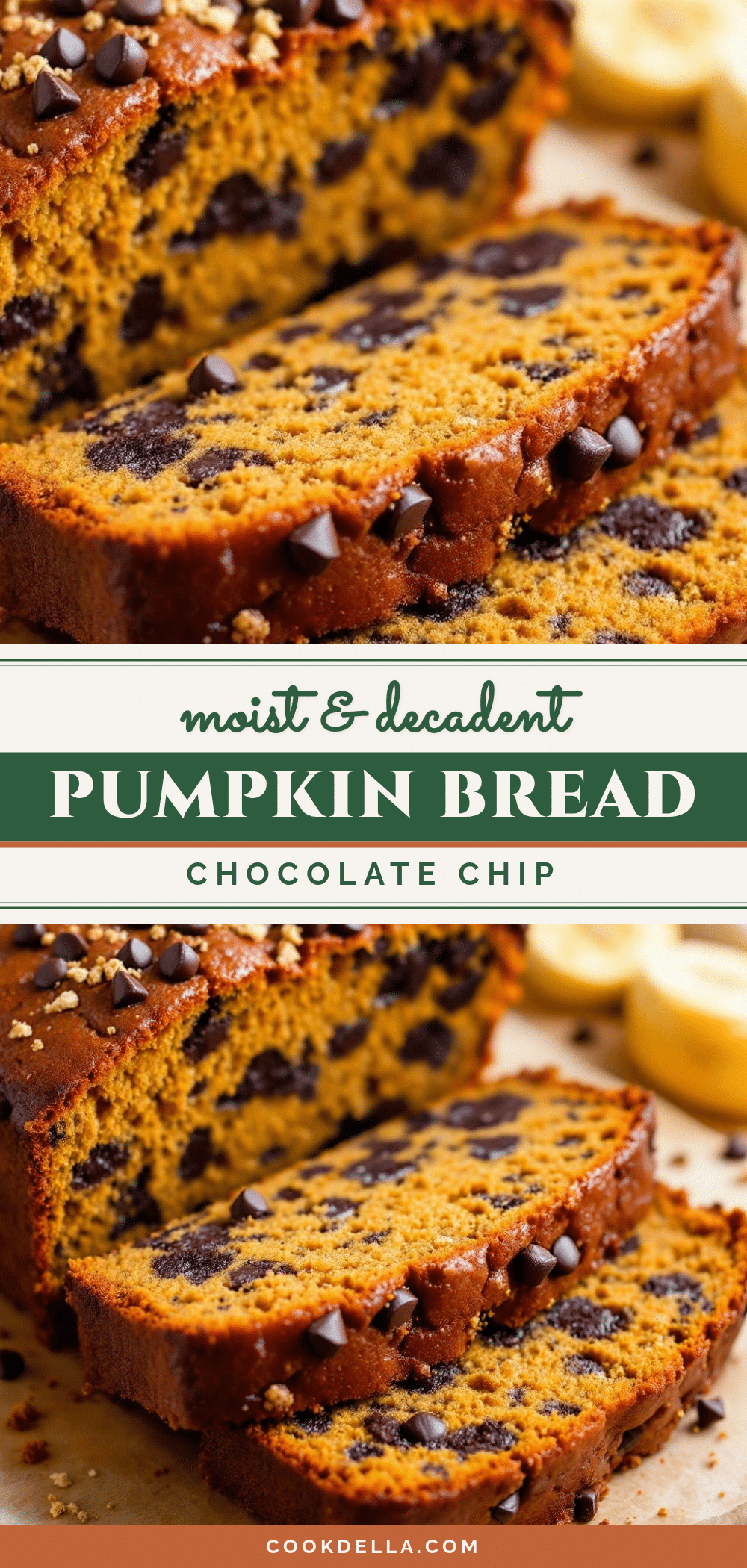 moist chocolate chip pumpkin banana bread recipe