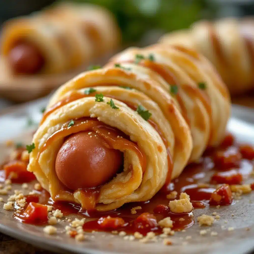 mummy hot dogs with puff pastry preparation steps