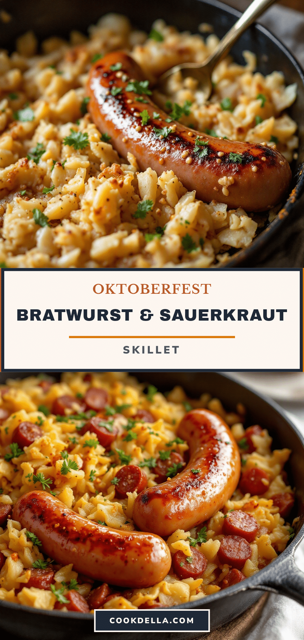 oktoberfest bratwurst and sauerkraut skillet recipe