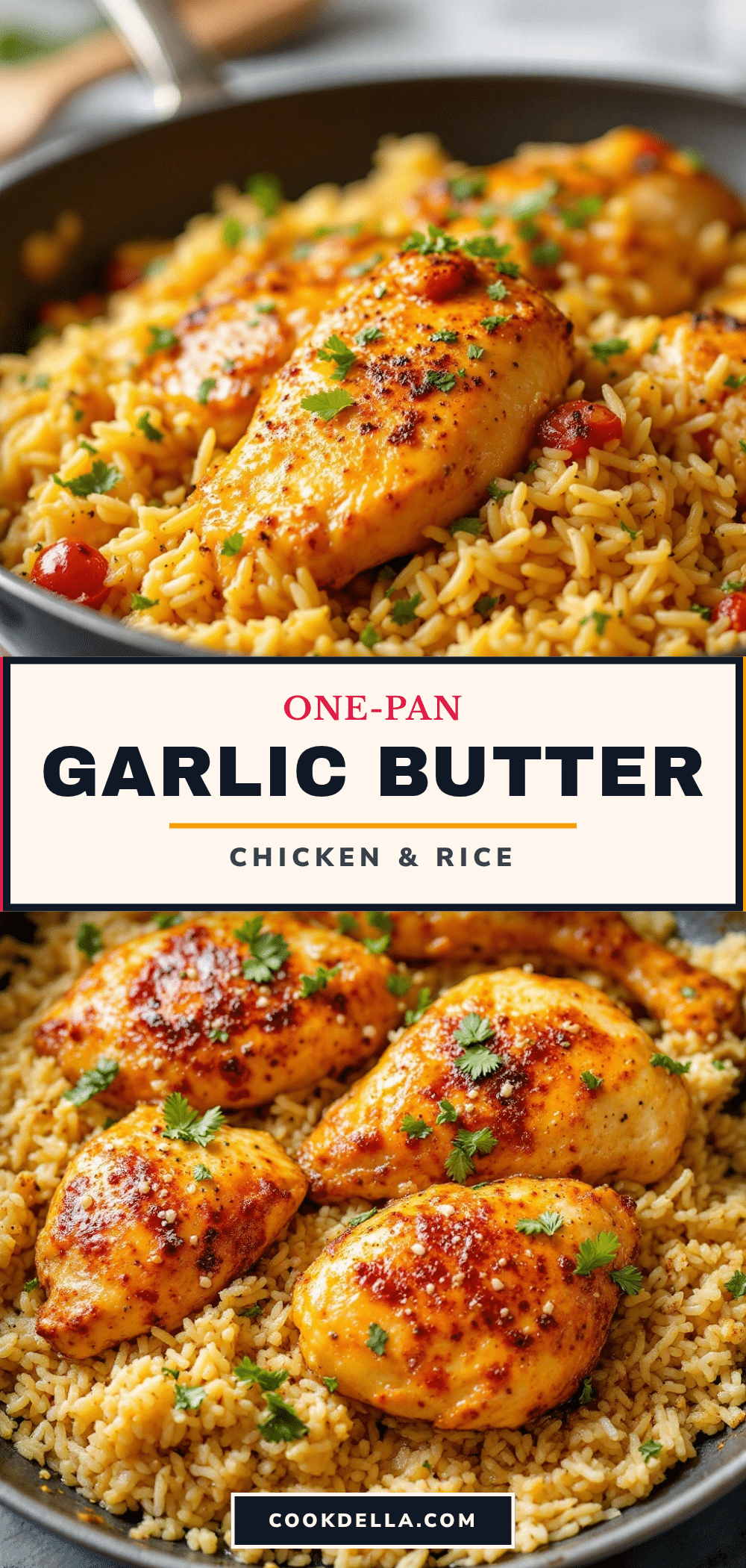 one-pan garlic butter chicken and rice recipe