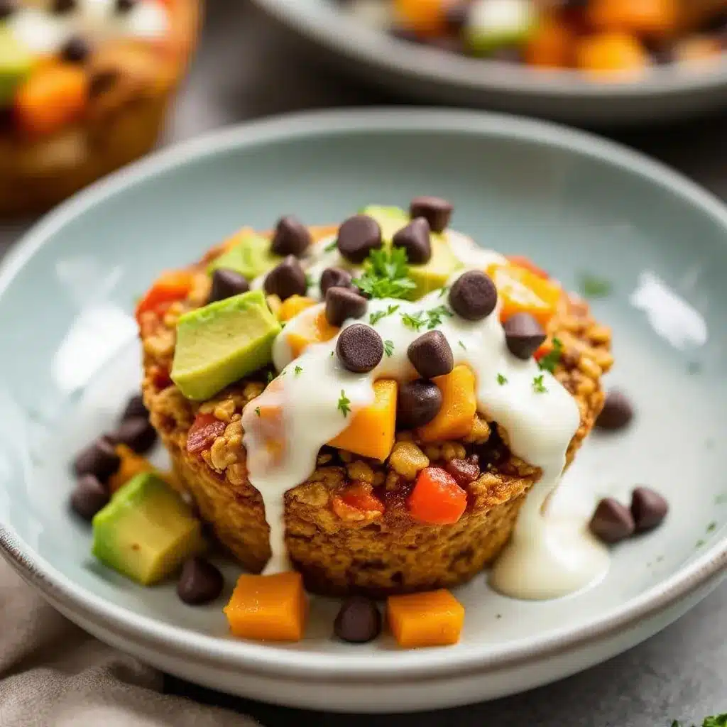 pumpkin chocolate chip baked oatmeal cups preparation steps
