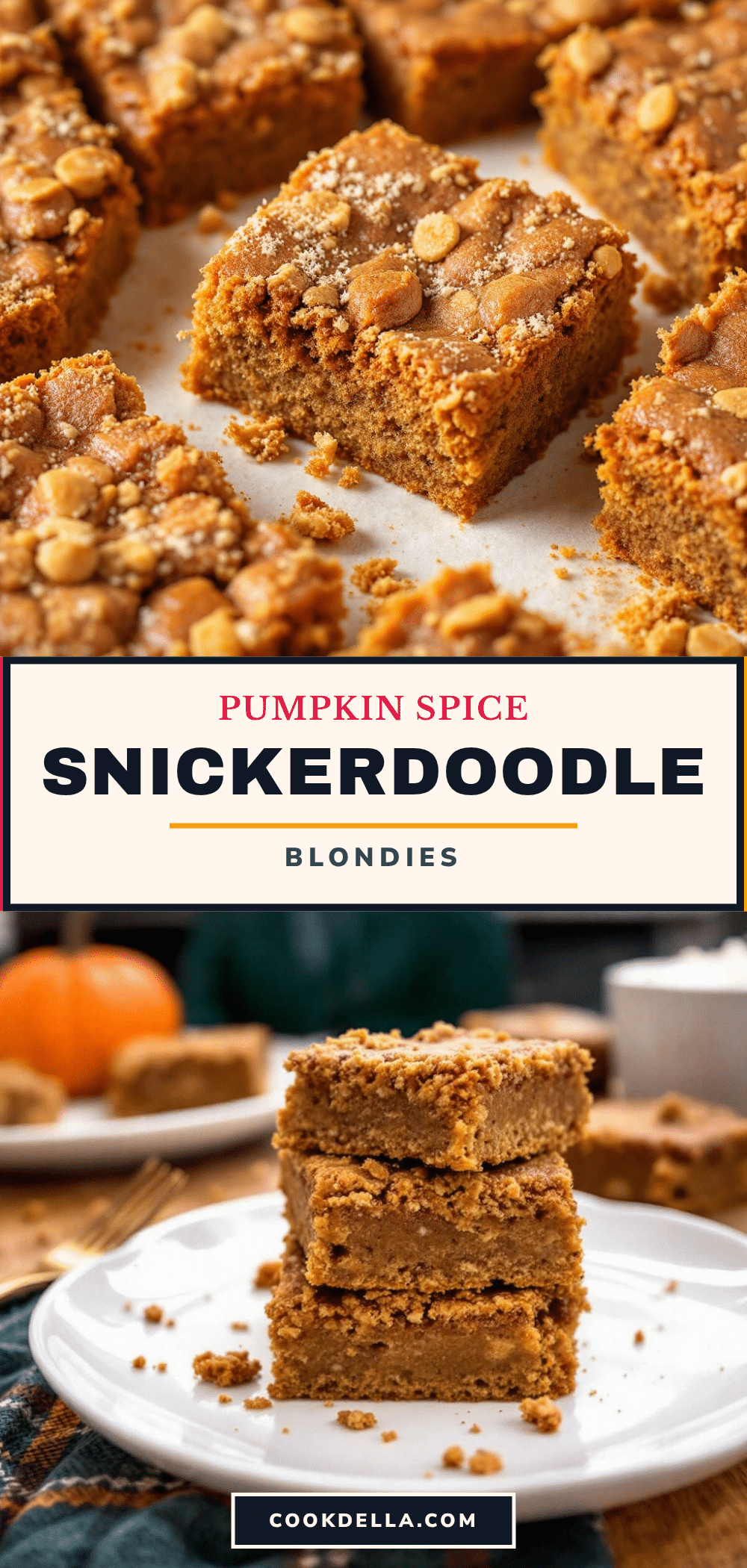 pumpkin snickerdoodle blondies recipe