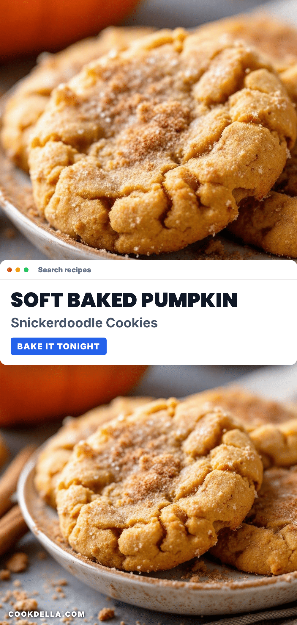 pumpkin snickerdoodle cookies recipe