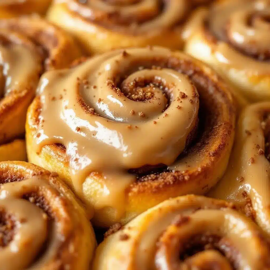 pumpkin spice cinnamon rolls with brown butter icing - featured image
