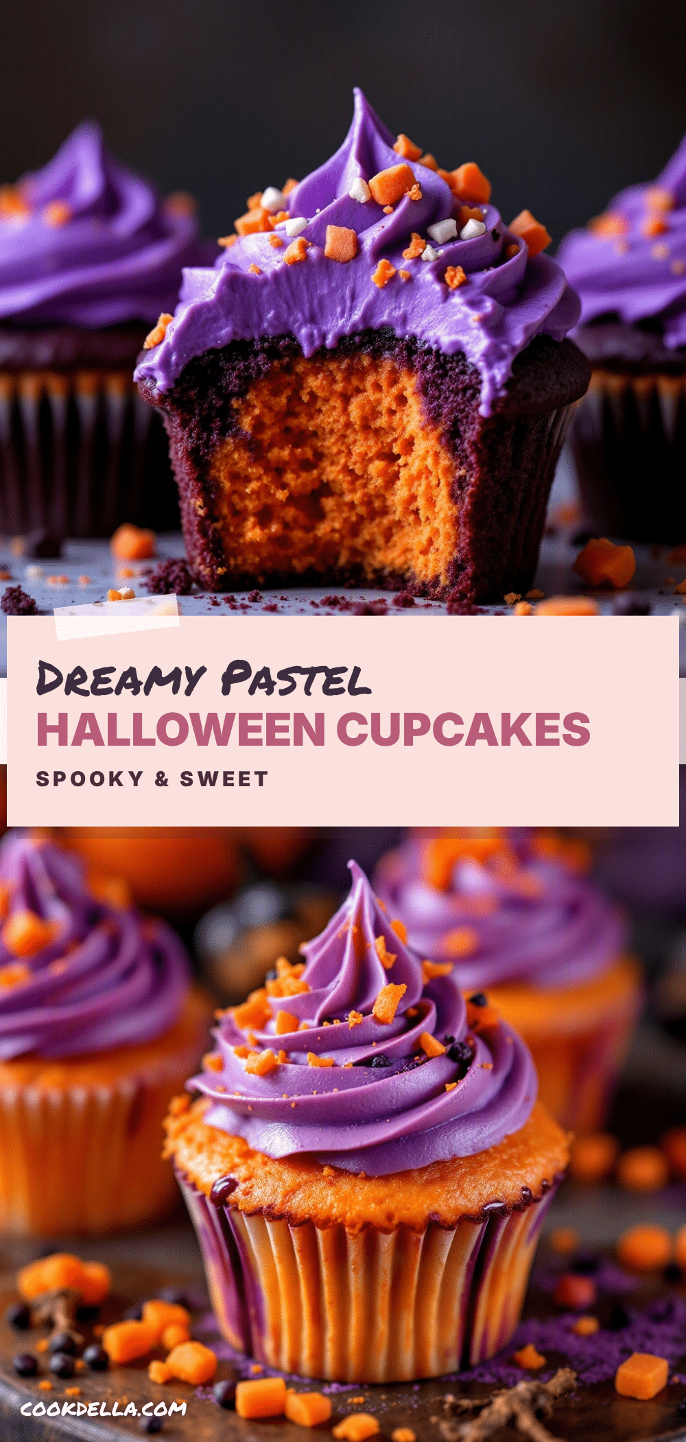 purple orange pastel halloween cupcakes recipe