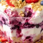 red white and blue berry trifle - featured image