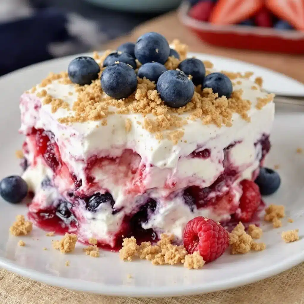 red white & blue berry trifle - featured image