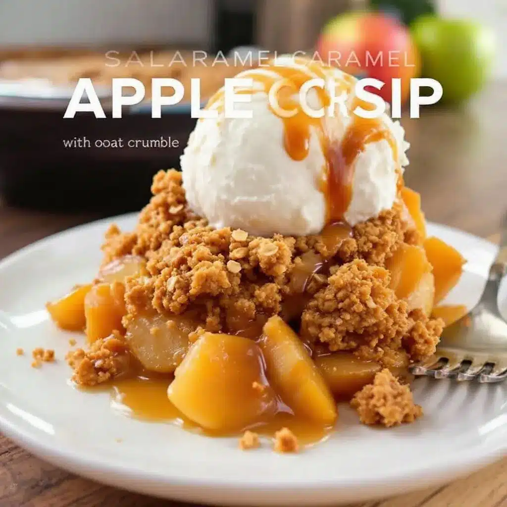 Salted caramel apple crisp preparation steps