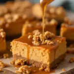 Salted Caramel Pumpkin Cheesecake Bars - featured image