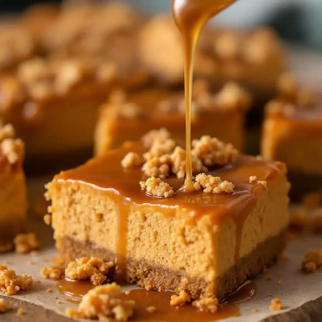 Salted Caramel Pumpkin Cheesecake Bars - featured image