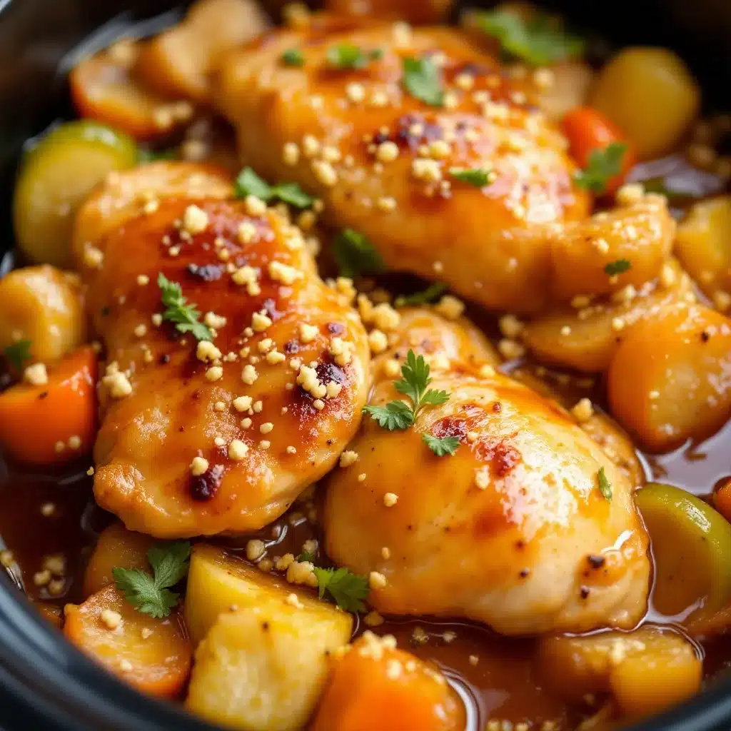slow cooker honey garlic chicken - featured image