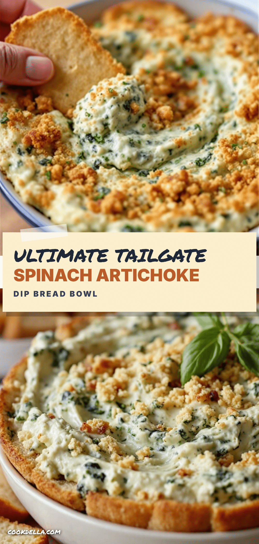 spinach artichoke dip bread bowl recipe
