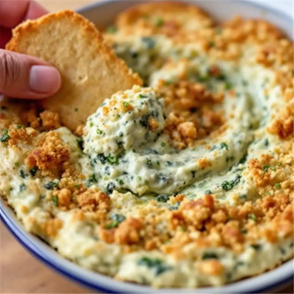 spinach artichoke dip bread bowl - featured image