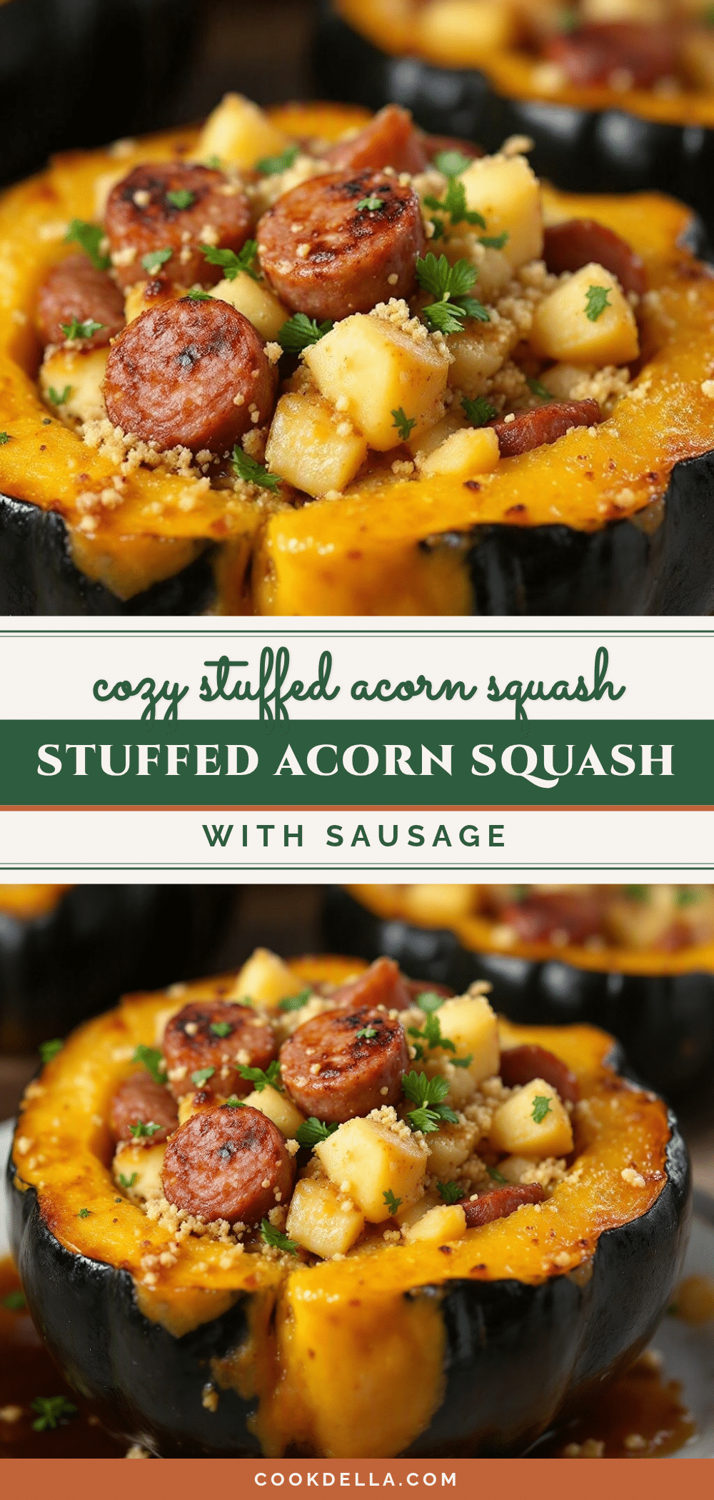 stuffed acorn squash with sausage and apples recipe