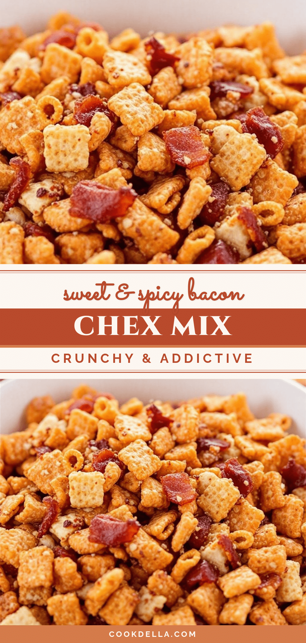 Sweet and Spicy Bacon Chex Mix recipe