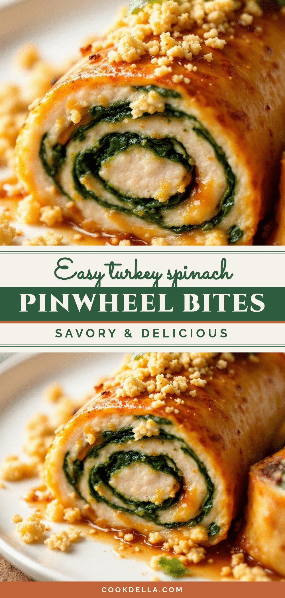 Turkey Spinach Pinwheel Roll-Ups recipe