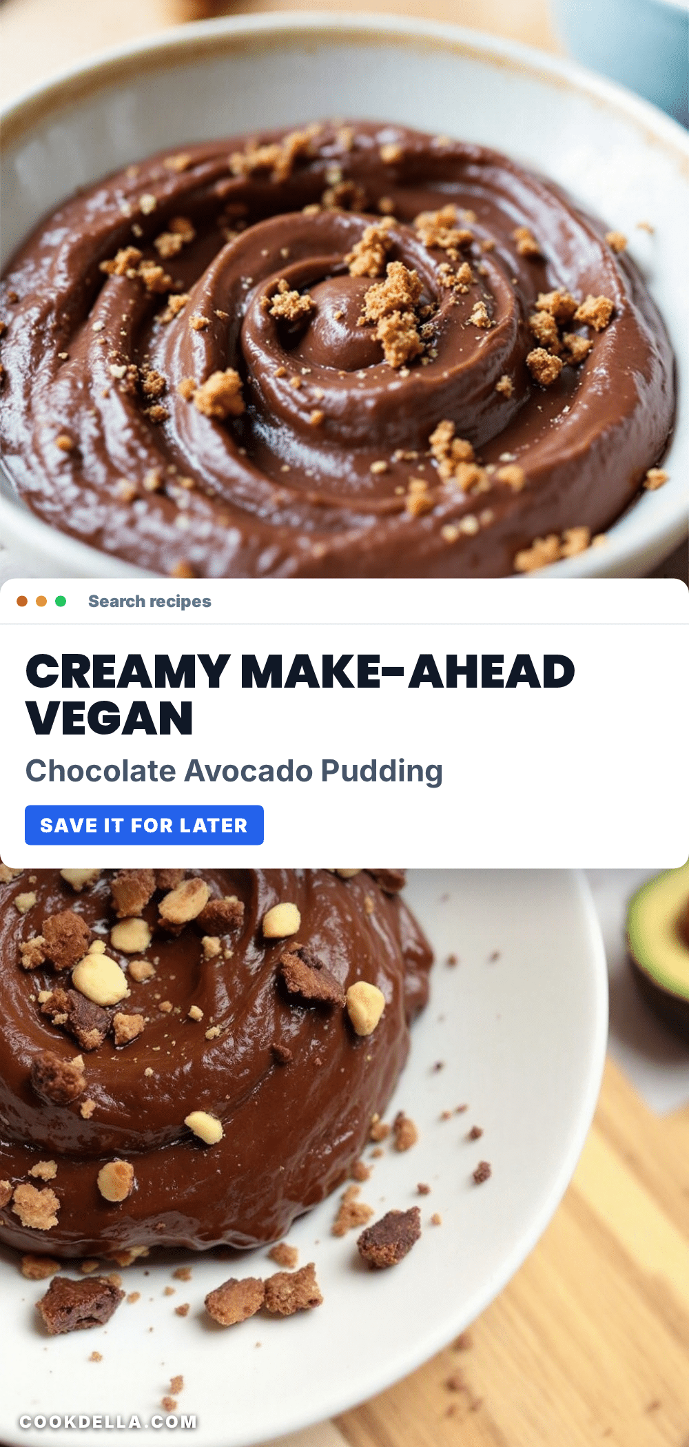 vegan chocolate avocado pudding recipe